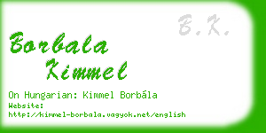 borbala kimmel business card